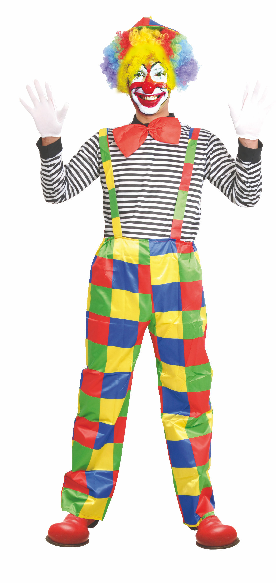 万圣节服装 小丑系列装扮 成人小丑服装 格子背带裤小丑服装