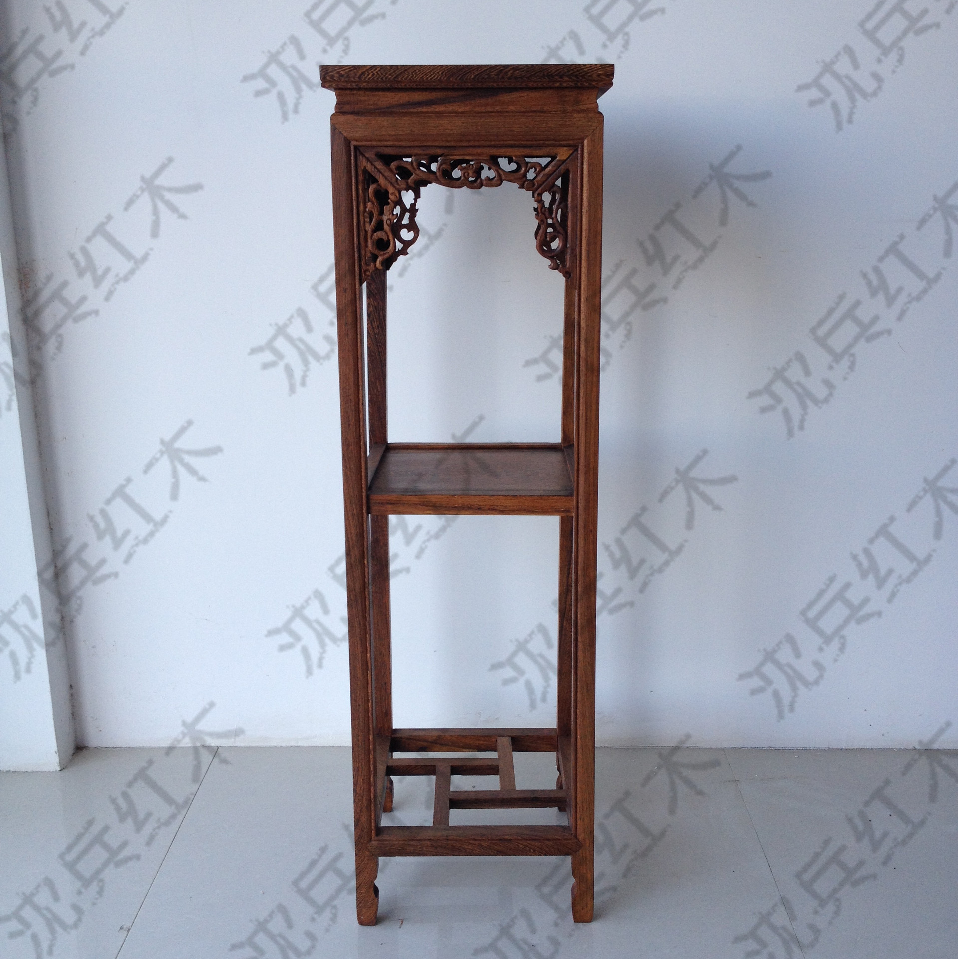 厂家直销 明清仿古家具 1m花架 鸡翅木花架 盆景架 红木花架
