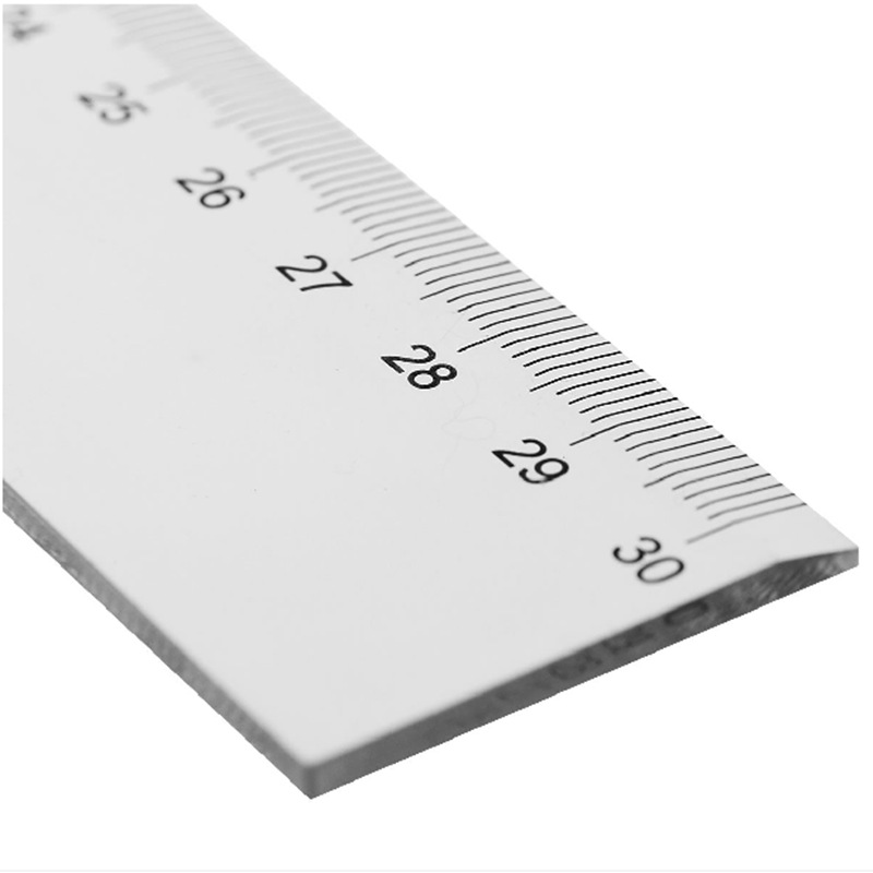 得力30cm直尺 30厘米透明塑料胶尺 文具尺 塑料办公直尺6230文具