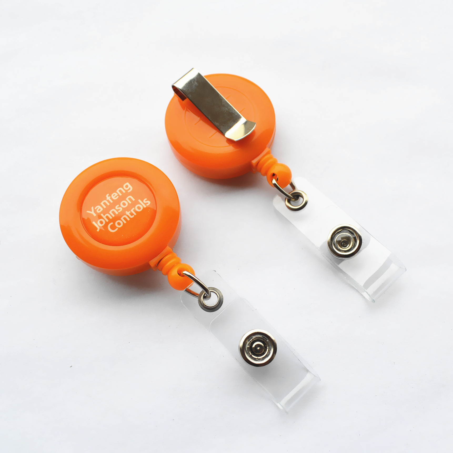 厂家供应环保易拉扣圆形易拉得伸缩钥匙扣塑料拉线证件扣