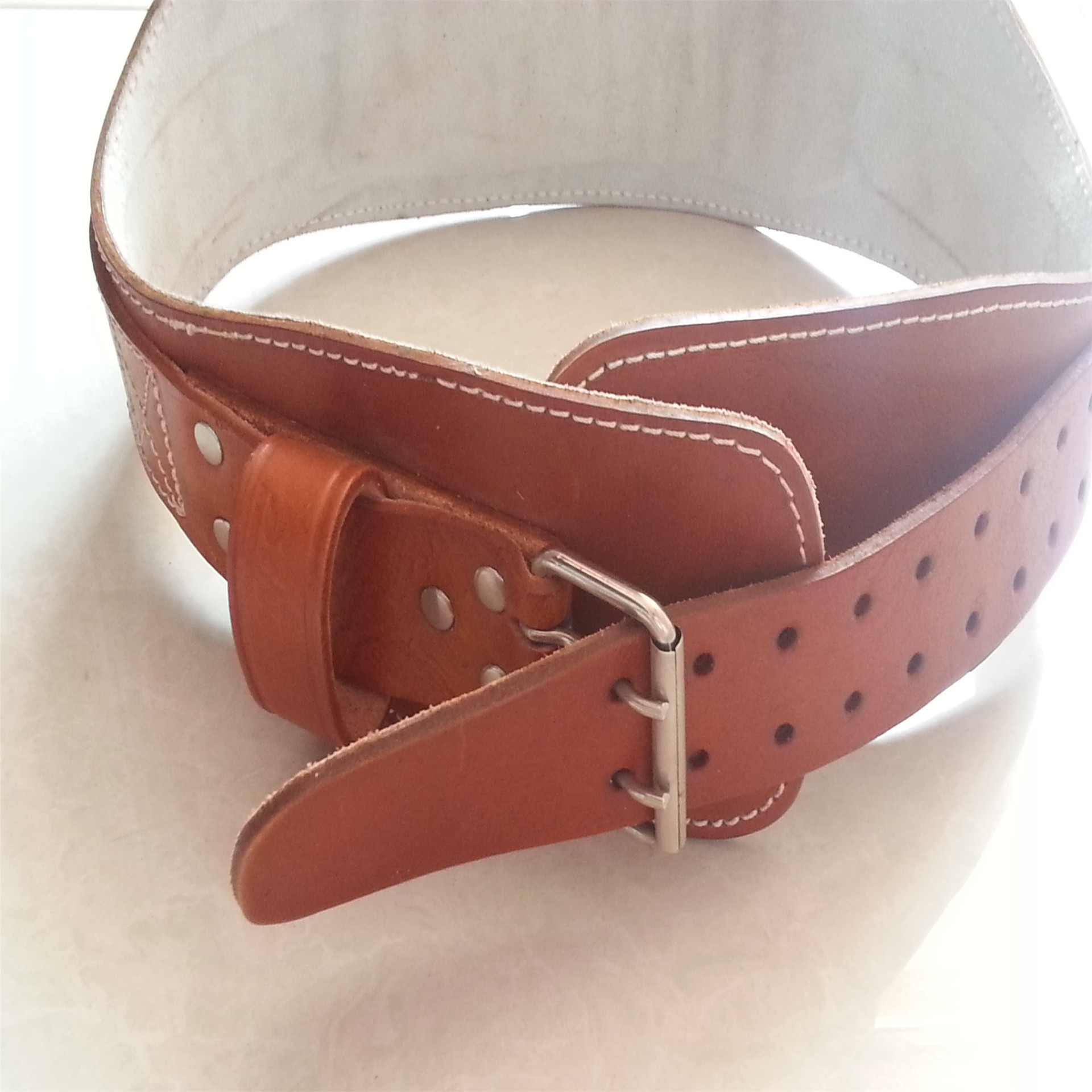 牛皮矿工护腰带头层牛皮腰带黑色外贸护腰带真皮护腰带