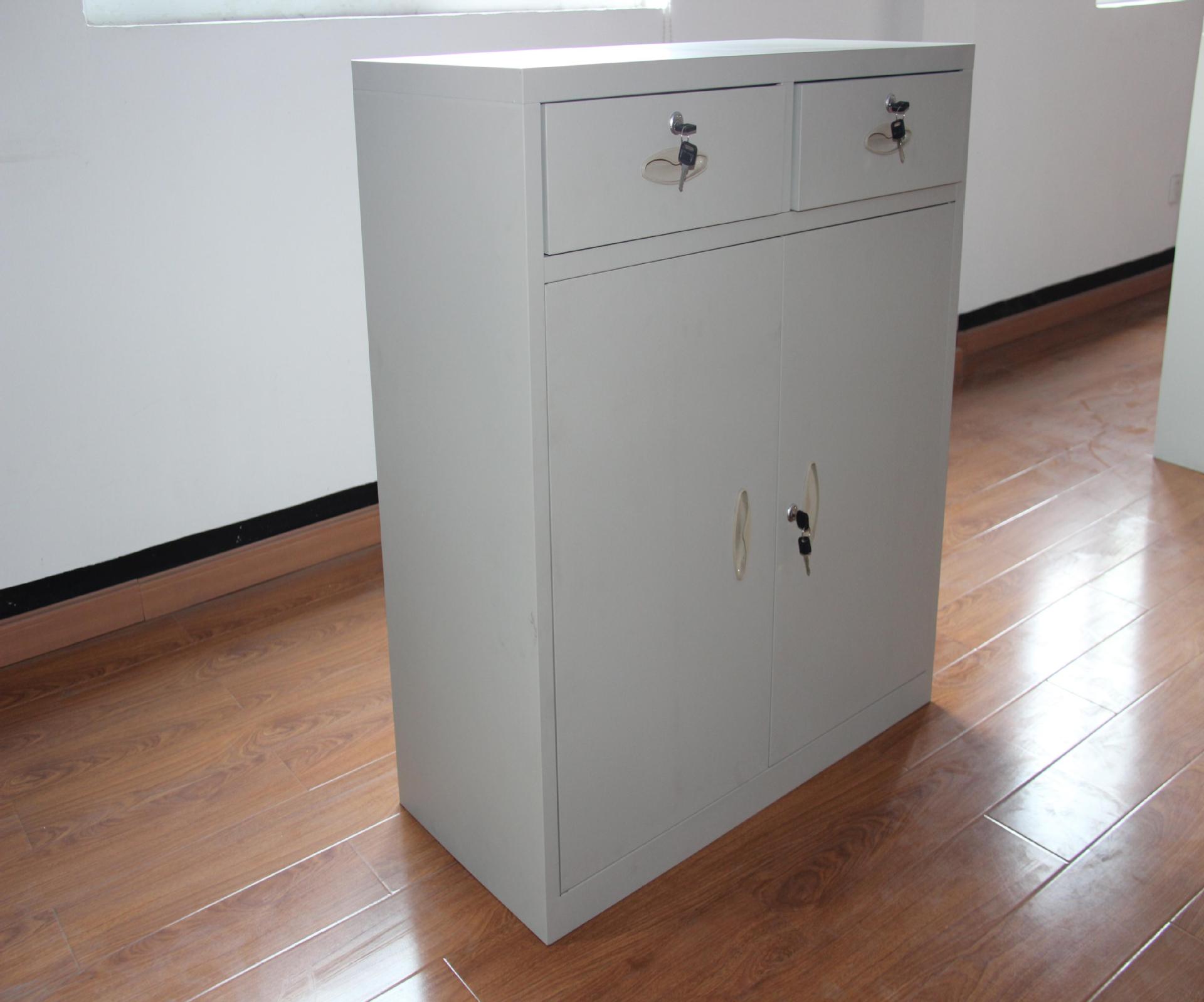 杭州厂家供应钢制二抽矮柜 二抽开门柜 铁皮办公柜 文件储物柜