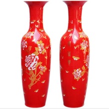 景德镇陶瓷器 1.2米-1.8米落地大花瓶摆件花开富贵牡丹 厂家销售