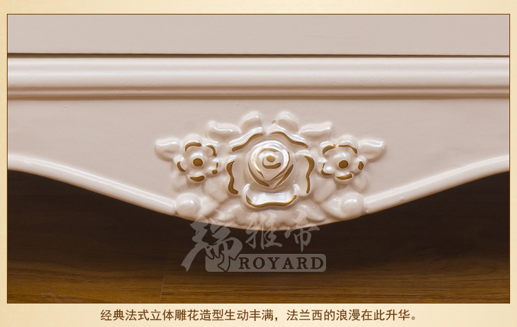 特价促销法式实木荷花白床头柜欧式床头柜实木家具实木床头柜雕花