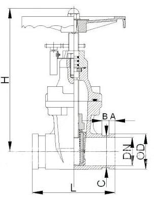 z85x沟槽暗杆闸阀结构图