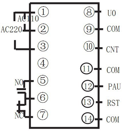 多功能计时器 智能计米器 转速表 脉冲计数 数码管显示  产品接线图