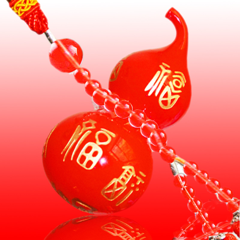 高档中国红葫芦汽车饰品 葫芦汽车挂件 厂家批发大促欢迎定制订购