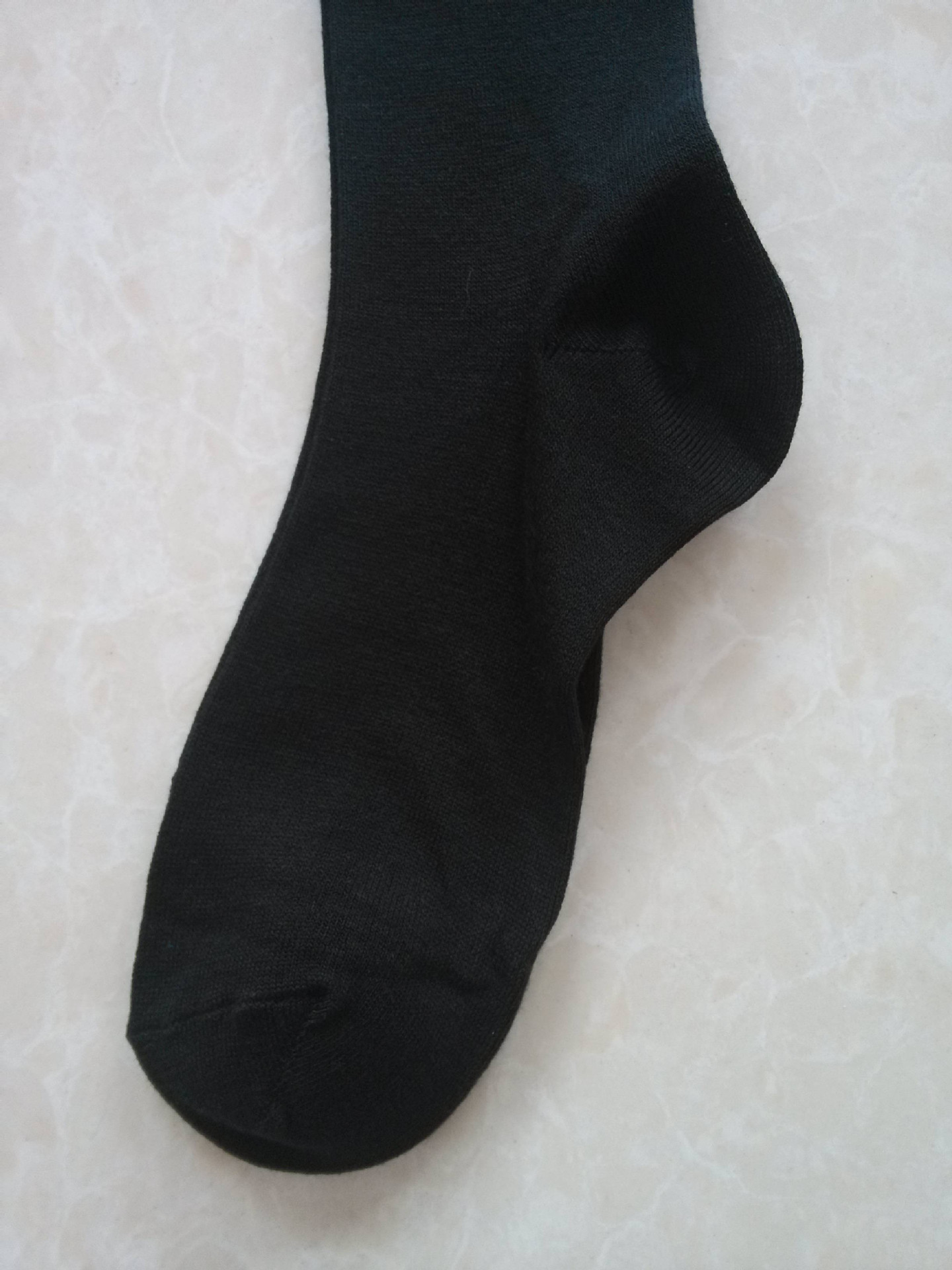 外贸原单 穿靴必备 纯棉黑色长筒袜 黑色 中筒袜子 学生袜