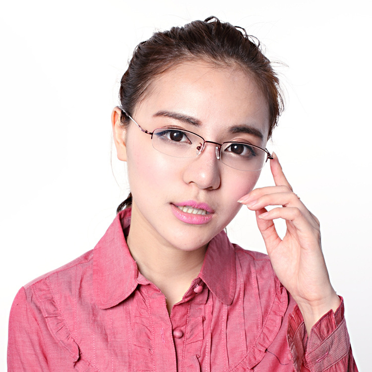 2076新款金属半框女士眼镜架近视眼镜框 厂家直销 精致镂空