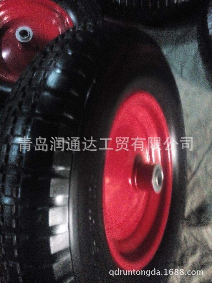 400-8平花 PU发泡轮 充气轮 发泡轮 橡胶轮 轮
