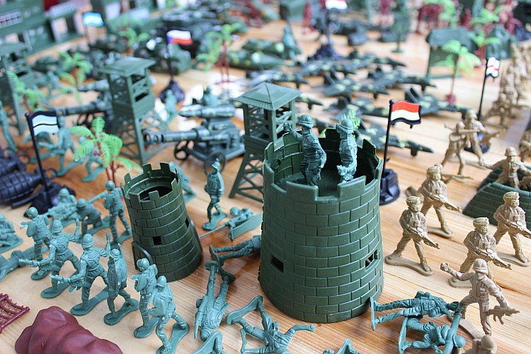 二战军事基地310件套装 塑料5cm小兵人 男孩最爱沙盘模型玩具