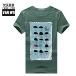 全棉t恤男长袖 修身全棉t恤男长袖 韩版印花修身全棉t恤男长袖