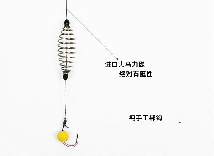 厂家直销浪淘沙手杆鲢鳙钓组弹簧鱼钩鲢鱼钩大力线马伊士尼钩水怪