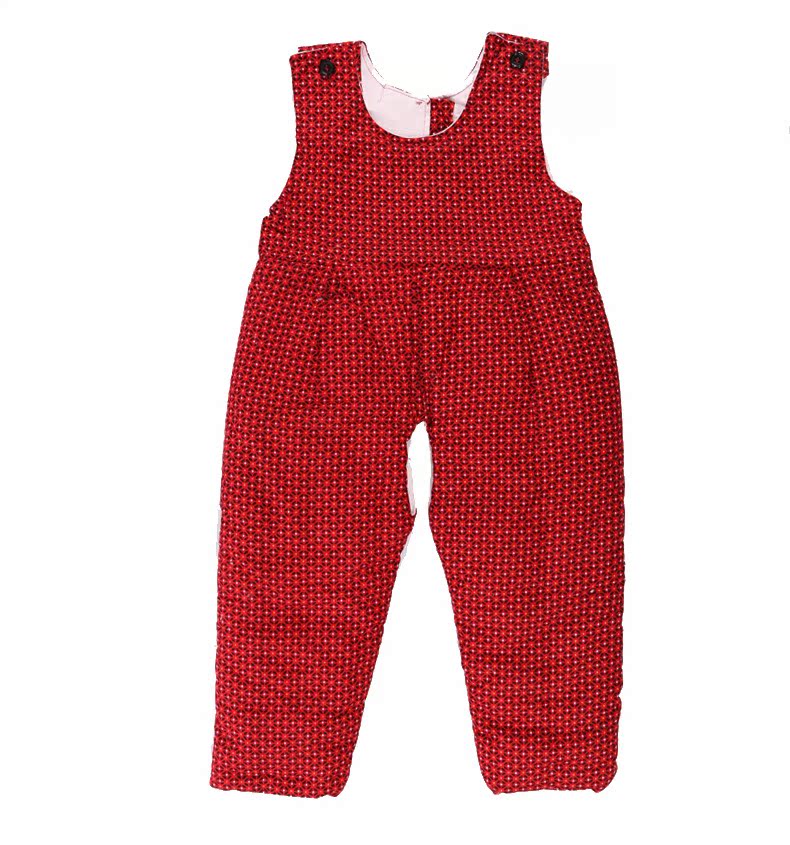 手工棉花婴儿棉裤背带裤新生儿棉服秋冬儿童