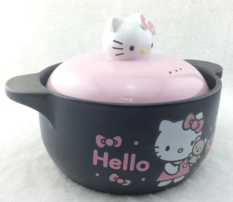 卡通陶瓷砂锅kitty凯蒂猫炖锅明火耐高温卡通创意煲仔饭