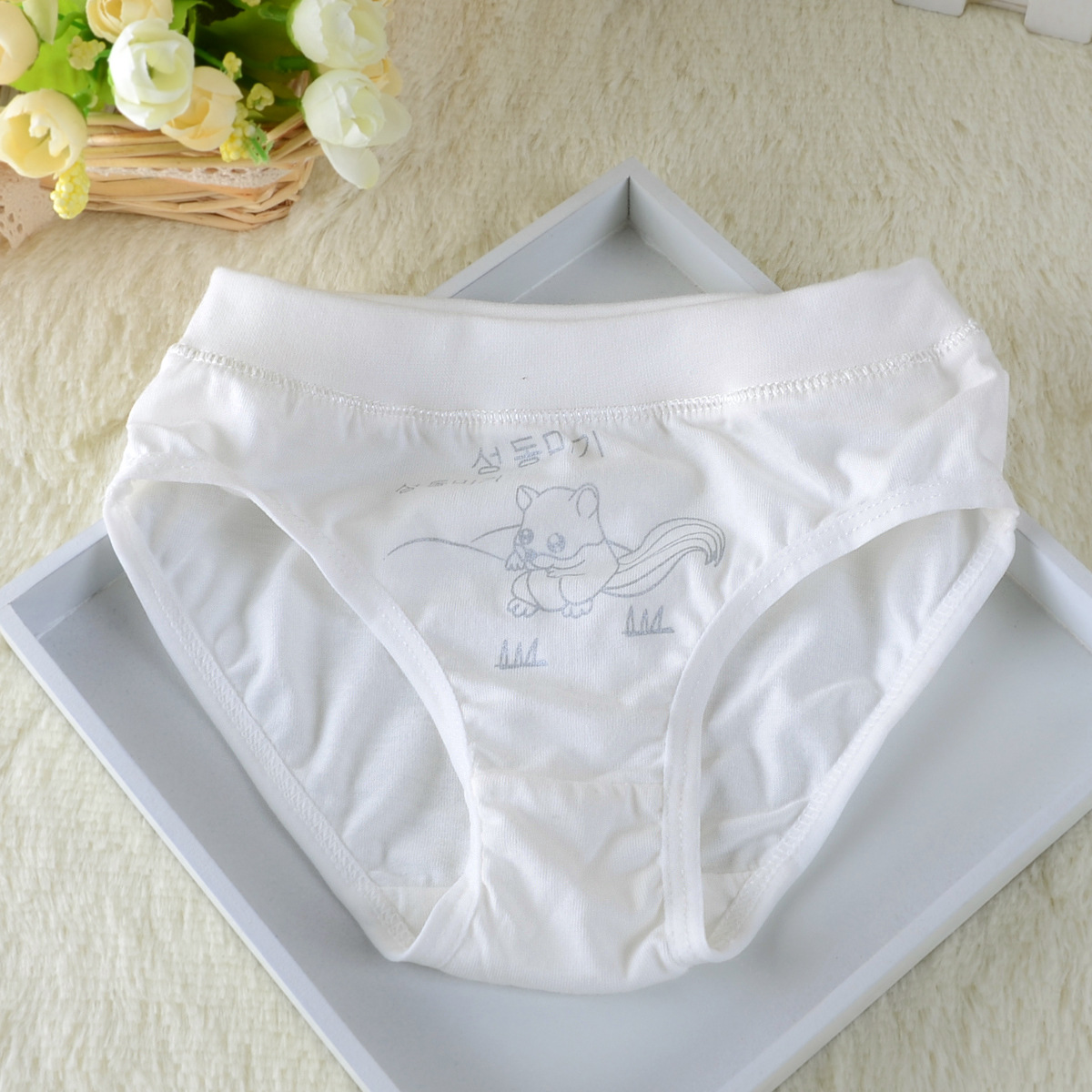 小松鼠女童三角内裤两条装