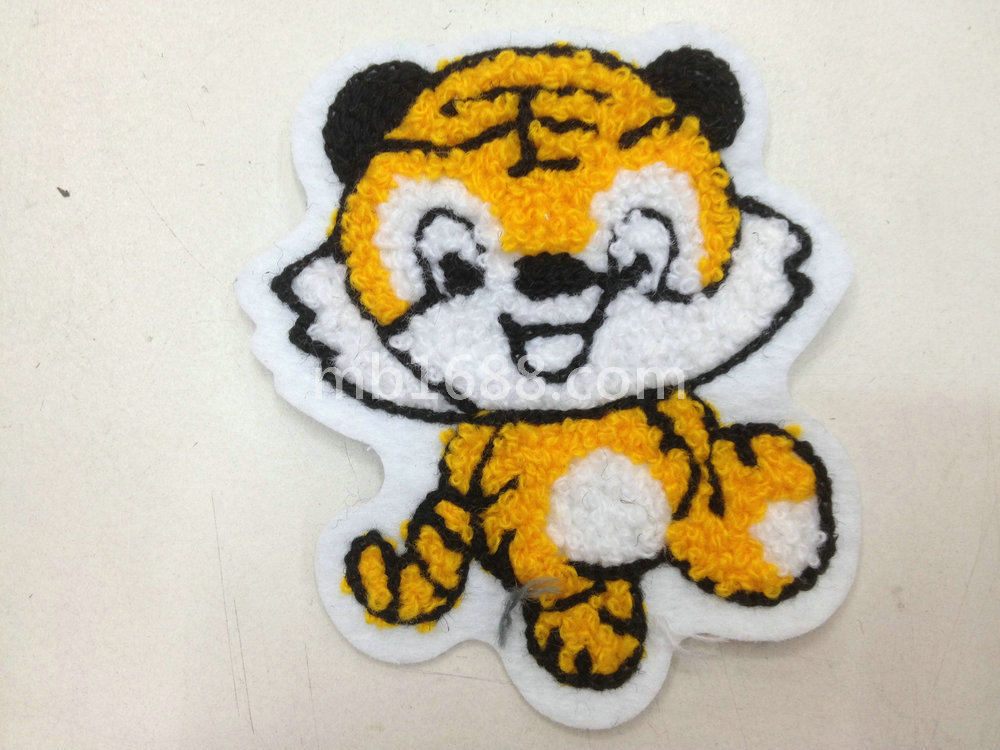 厂家推荐 卡通黄色老虎毛巾绣 简易毛巾绣定做