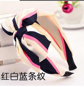 زينة الرأس  Korean bow broadside hoop cloth hairclip headband bright colors hair dalon tools