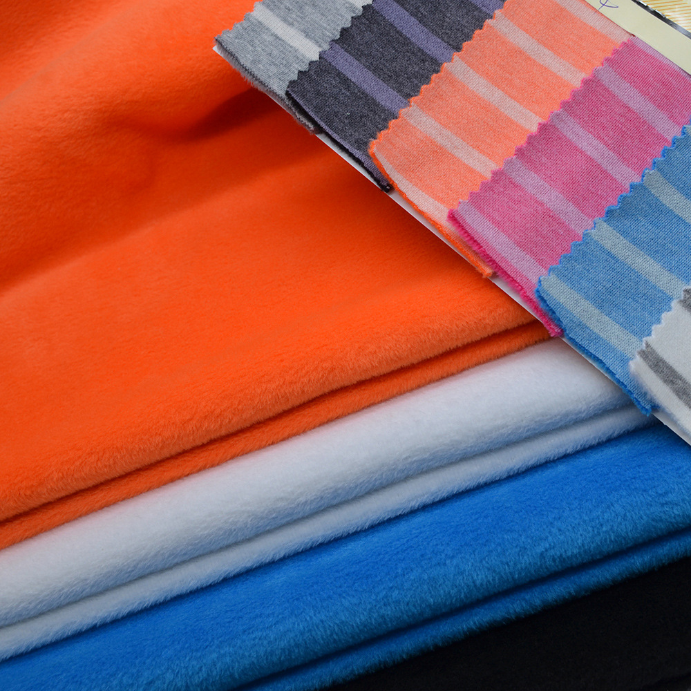 b820 邦诚针织 新款冬季保暖针织服装面料 40s/1彩棉排间不倒绒