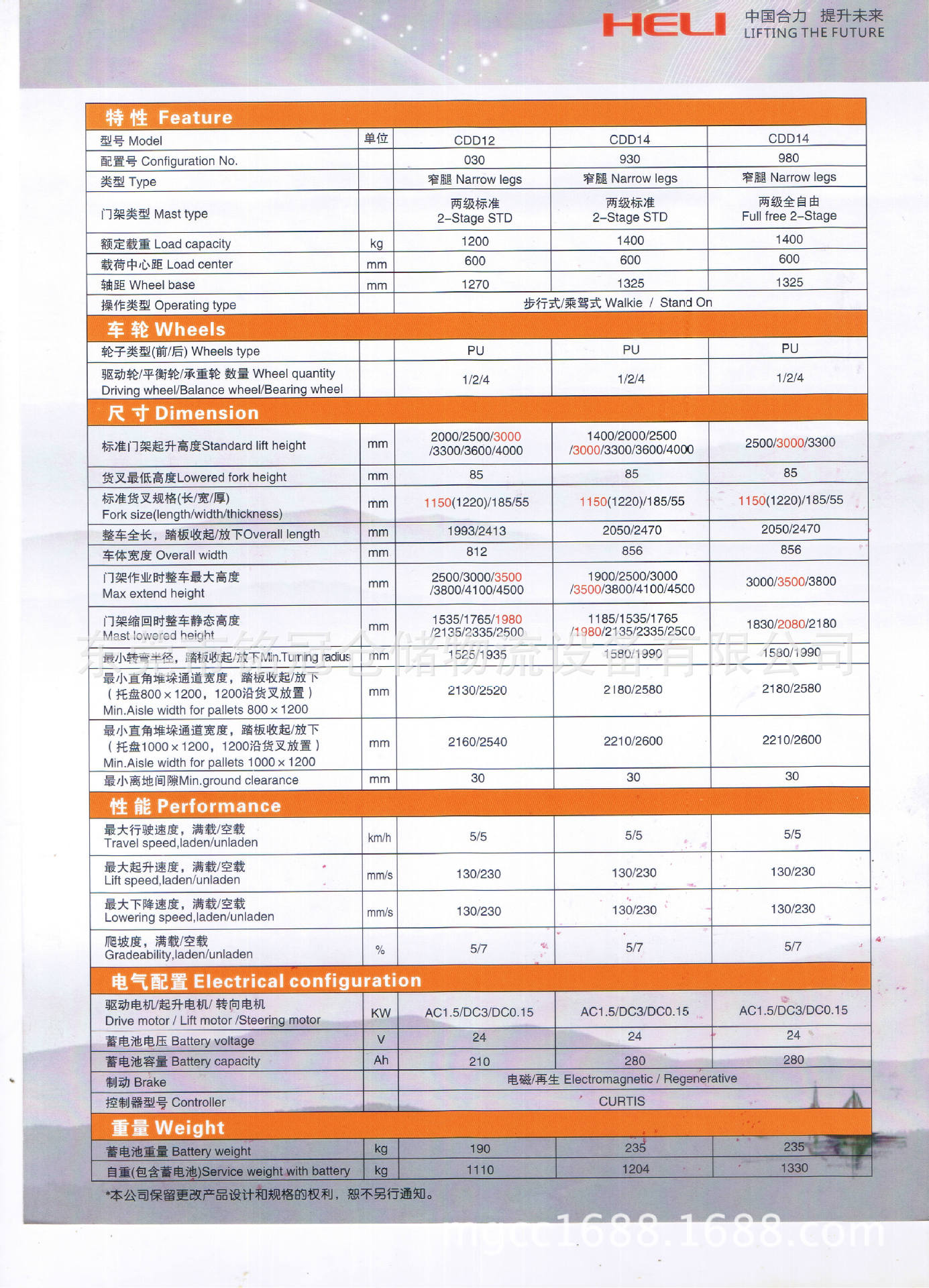 特价现货促销正宗合力电动叉车cdd12-030 电动堆高车 全电动叉车