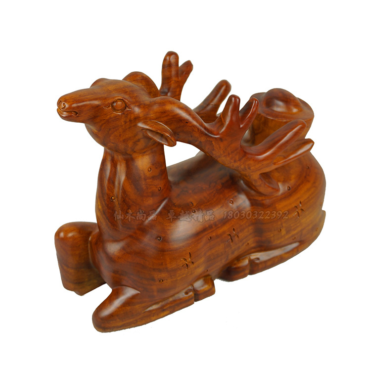 黑檀花梨鹿酒架一对木雕工艺品摆件红木小家具酒架一件代发