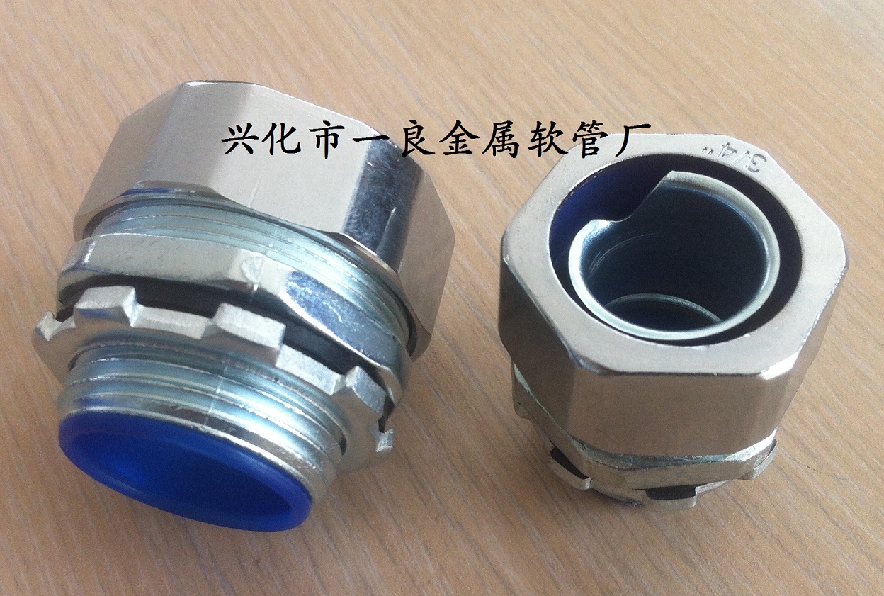 镀铬包塑金属软管接头 外牙外螺纹 卡套三柱 内牙 自固软管接头