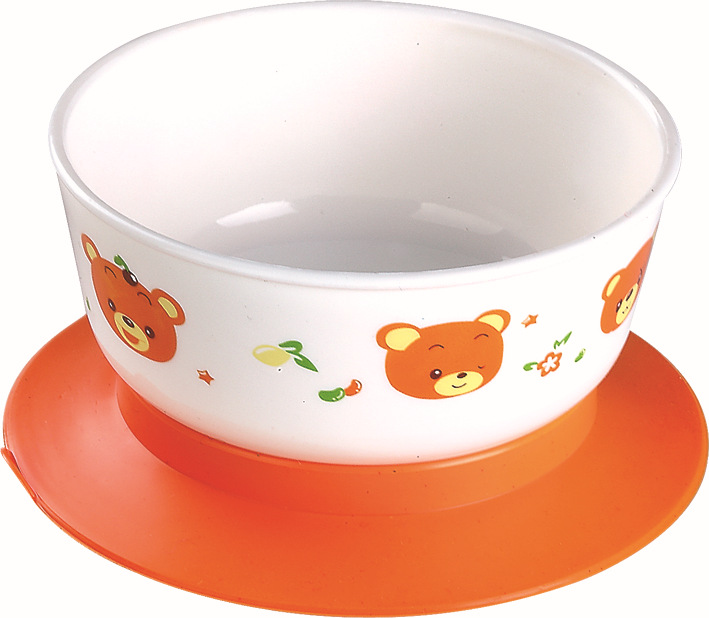 儿童吸盘碗 宝宝学吃碗 塑料吸盘碗 微波炉专用塑料圆碗 定做