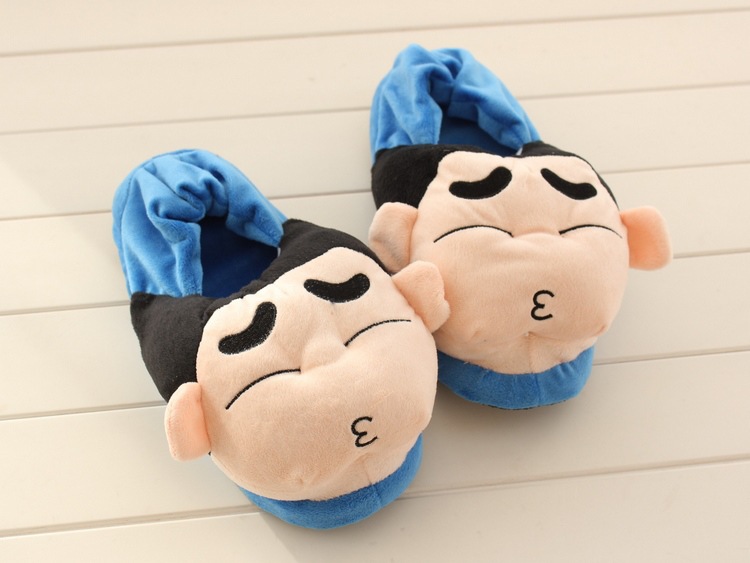萌呆蜡笔小新情侣拖鞋 秋冬卡通大头鞋包跟