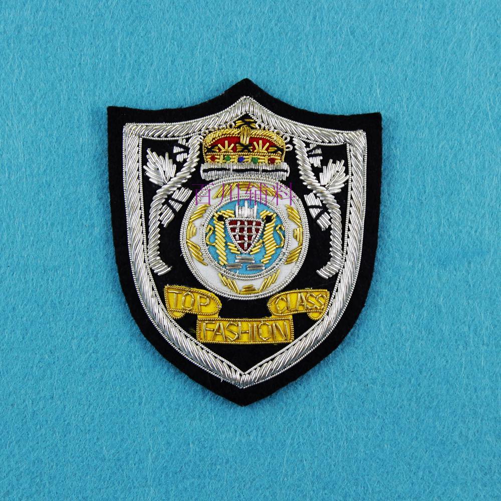 印度丝徽章 弹簧丝刺绣徽章 布标 金属绣花徽章 印度丝手工徽章