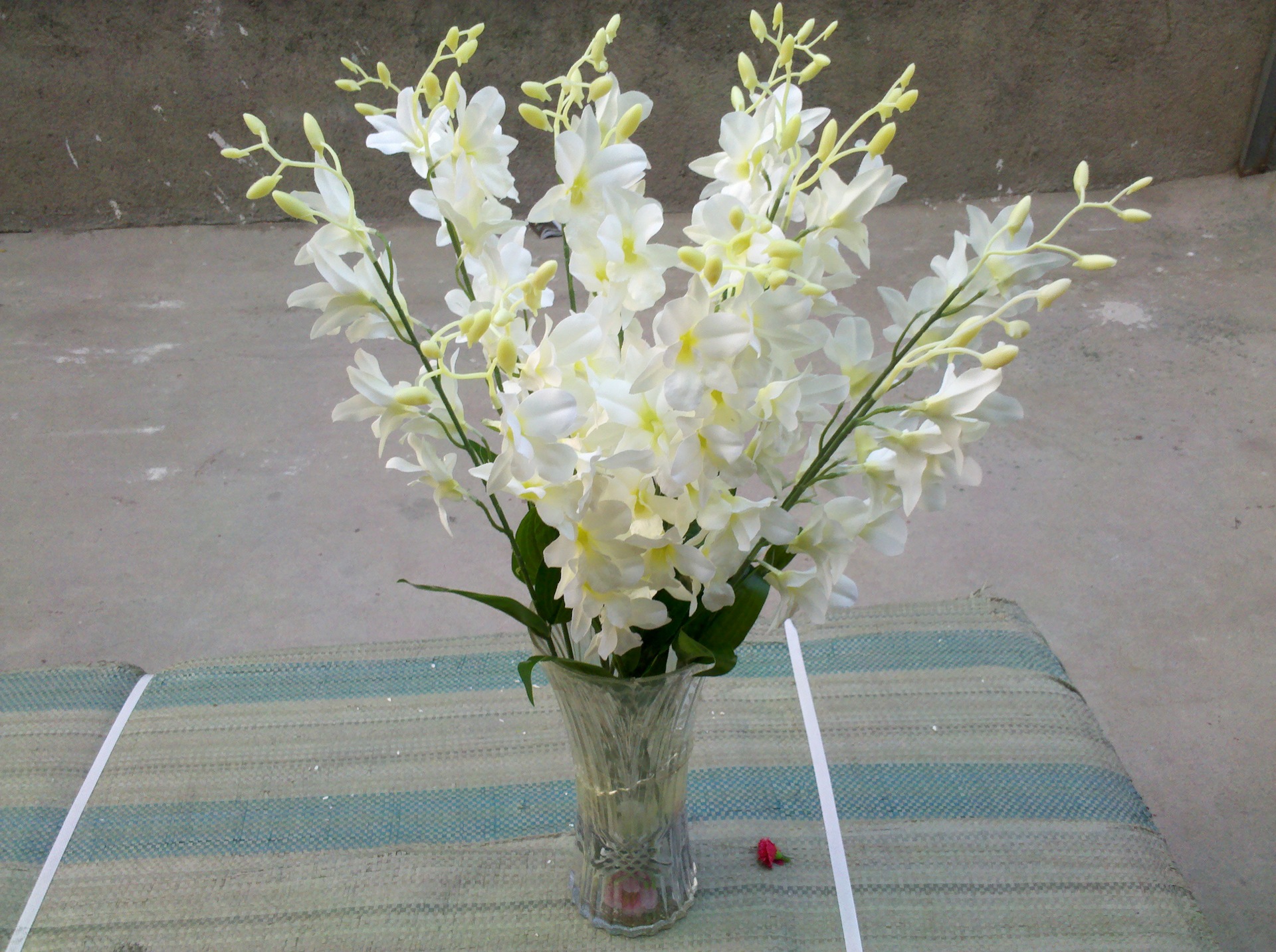 高仿真花批发 单支洋兰 落地花艺 仿真洋兰绢花假花装饰花