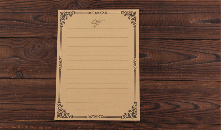 欧式花纹xz 复古牛皮纸信纸 浪漫情书 8张三个图案