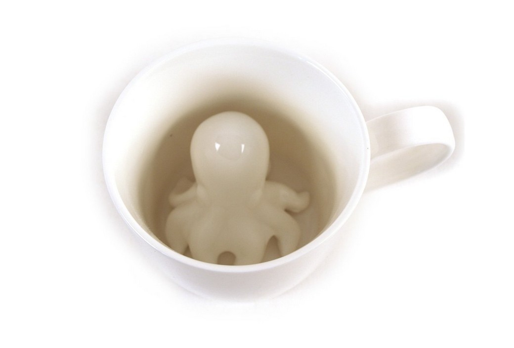 章鱼杯 陶瓷章鱼杯 创意海底生物杯 潜伏杯底之章鱼