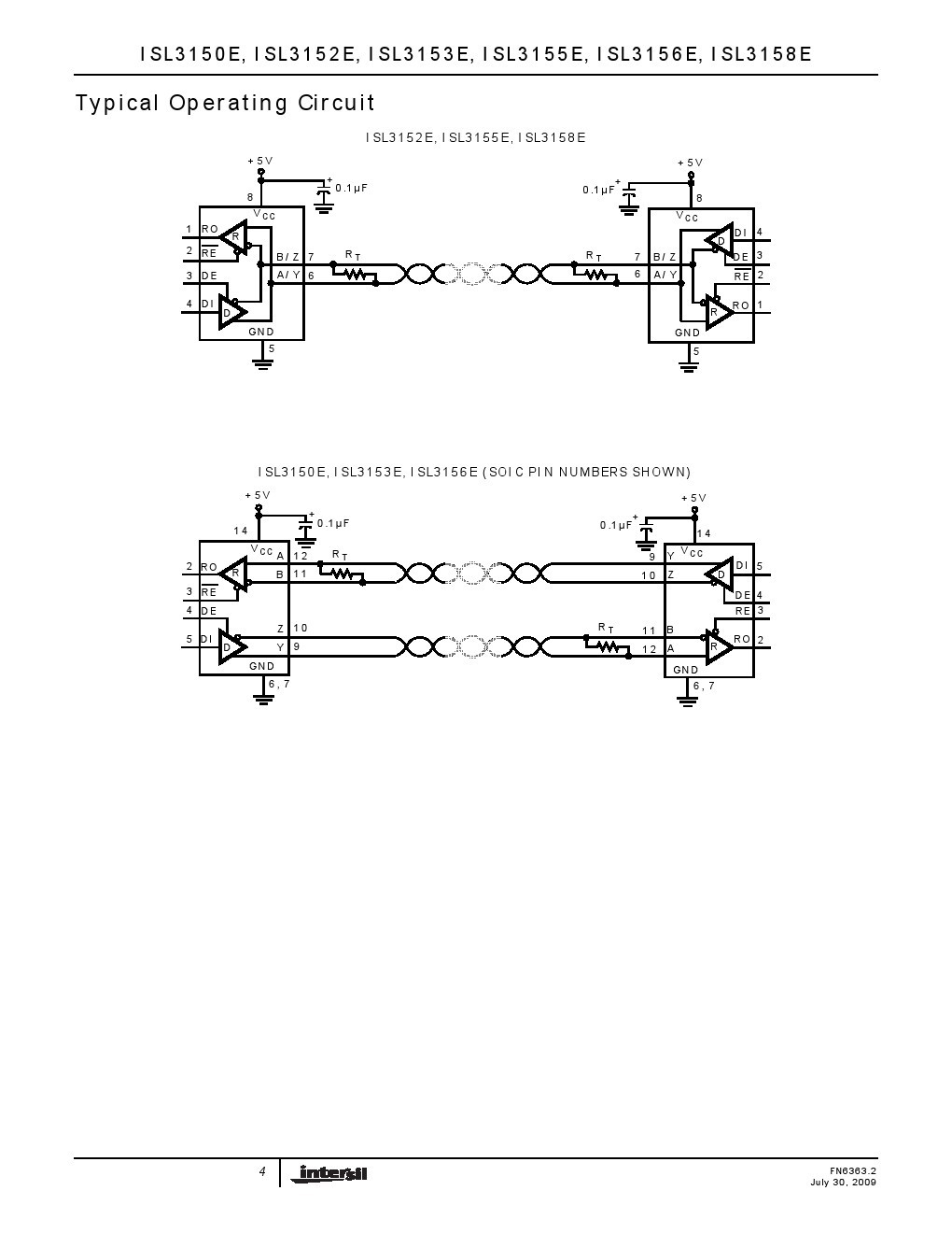 transceiver收发器_【intersil/英特矽尔】isl3152eibz-t7a