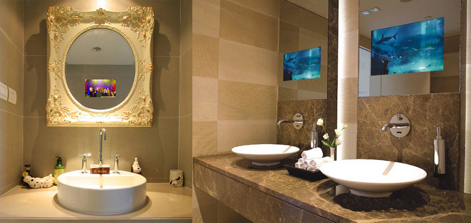 26寸浴室防水电视 酒店镜面电视 浴室电视定制