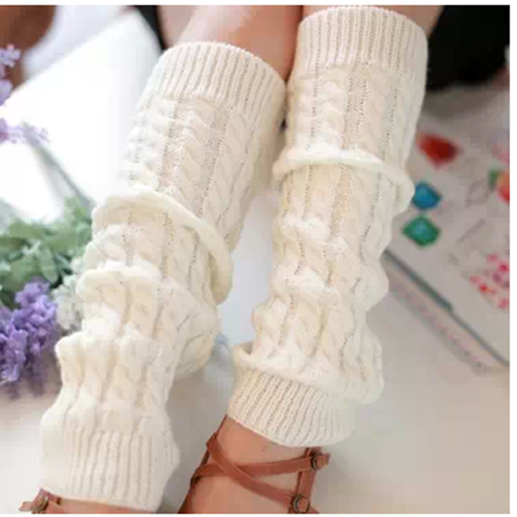 Twist Autumn and Winter Bunching Socks Women's Korean-Style Knitted Warm Japanese Socks Wool Leg Warmers Thigh High Sock Factory Wholesale