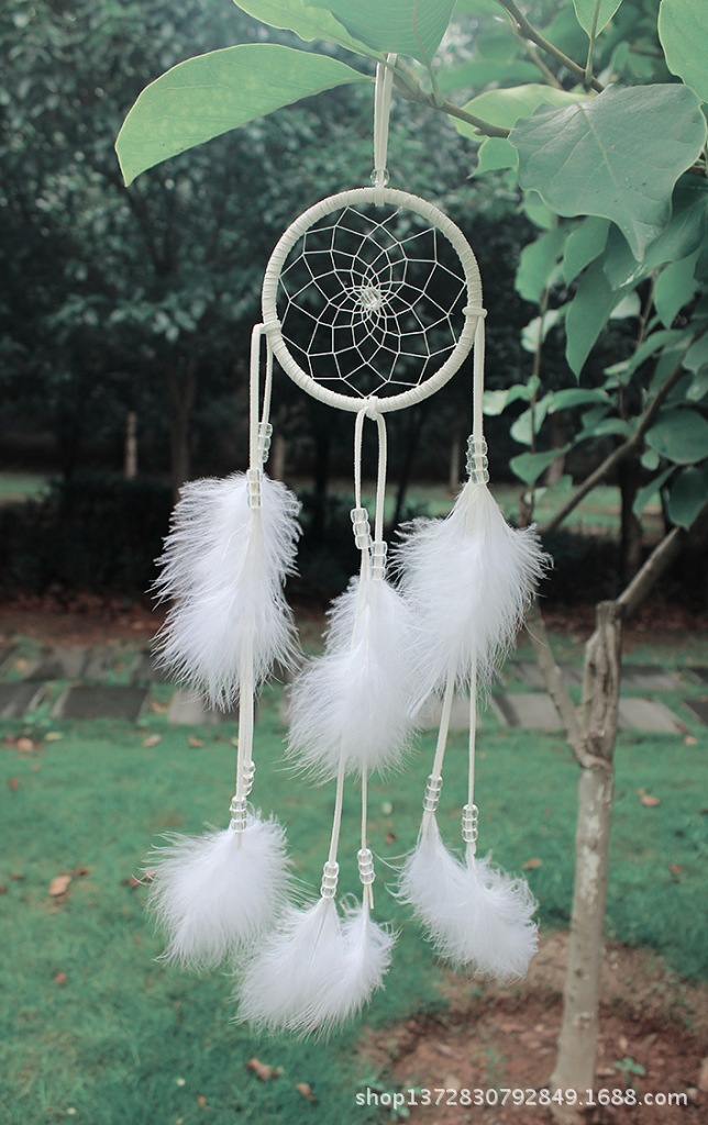 一件代发捕梦网风铃吊饰挂饰羽毛装饰挂件创意礼品工艺品diy材料