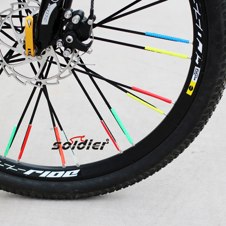 自行车辐条反光嵌条 3m反光材质 夜骑反光帖/短钢丝条