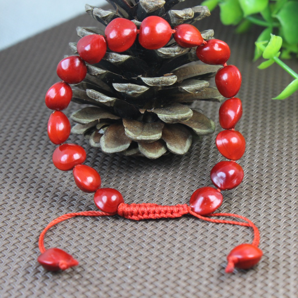 天然红豆手链手串 相思豆菩提子佛珠手串 相思豆批发