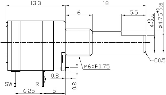 带开关电位器 电位器50k 单联电位器