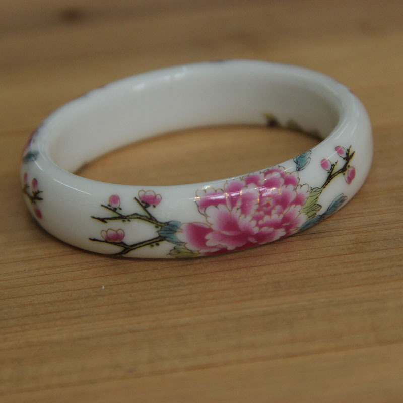 民族风手饰批发陶瓷手镯粉彩复古手镯镯子陶瓷宽手镯旅游景区饰品
