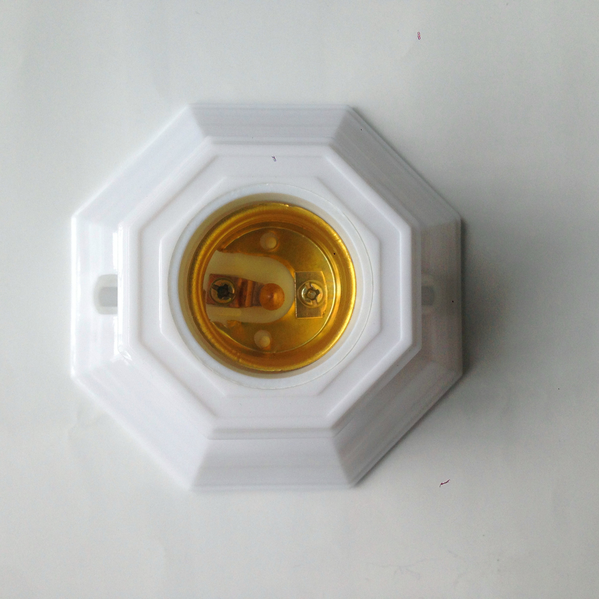 塑料 八角平灯座 e27螺口 平灯头 康豪 灯座 工程家装 平灯头正料