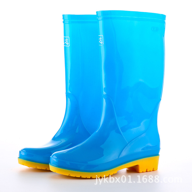 Factory Direct Sales Rain Boots Women's PVC Knee-High Rain Boots Women's Fashion Two-Color Sole Non-Slip Waterproof Shoes Foreign Trade Wholesale