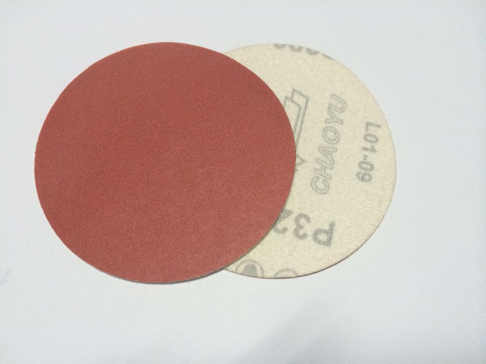 抛光纸 5寸(125mm)棕刚玉植绒和背绒圆盘 多孔打磨抛光拉绒砂纸