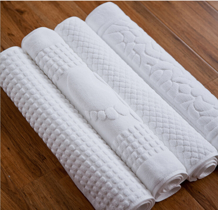 厂家直销五星级酒店宾馆地巾 订制提花地巾高档纯棉白色地巾