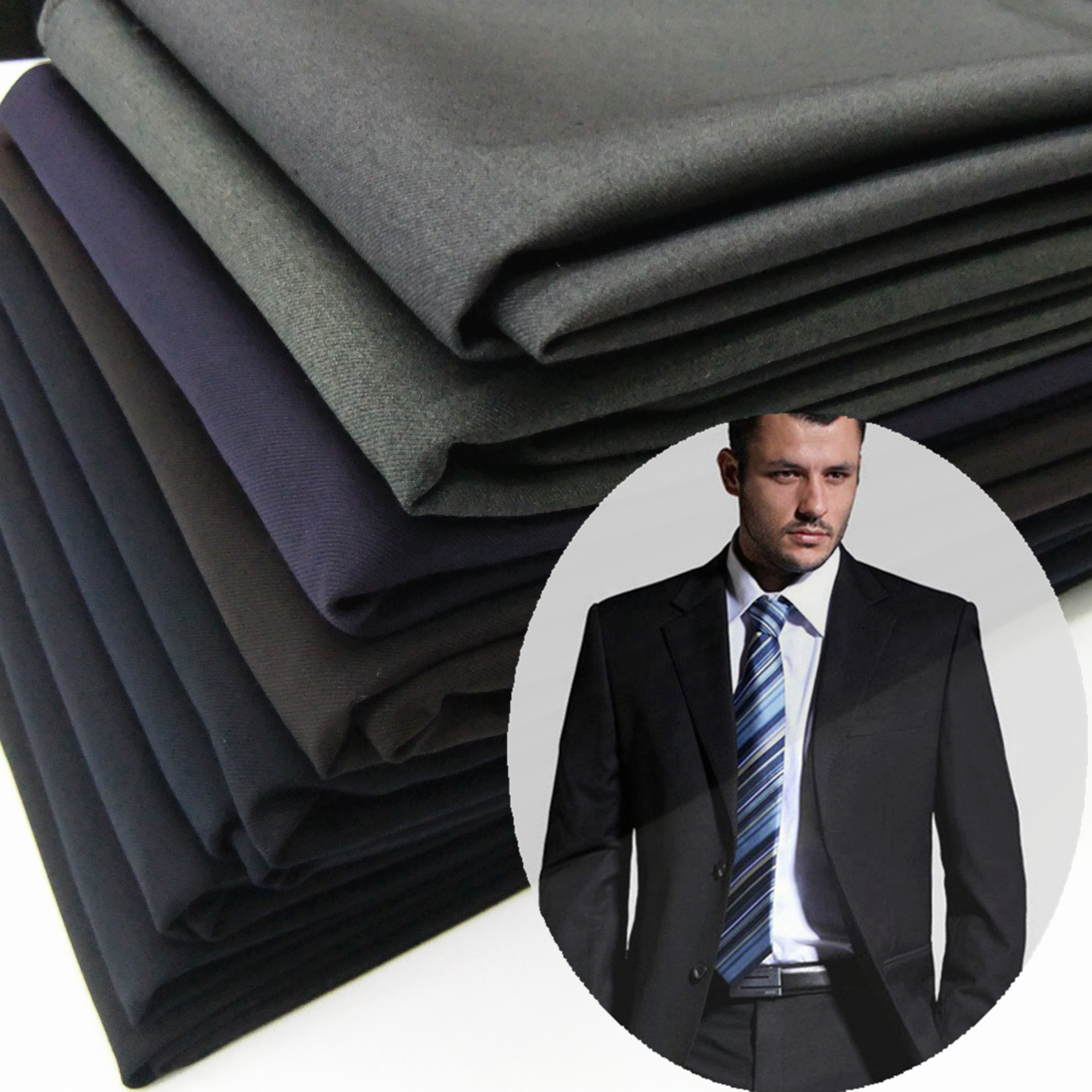 宏恩tr双纱斜纹缎背哔叽 男女西服面料 西装裤布料工作服 多色批