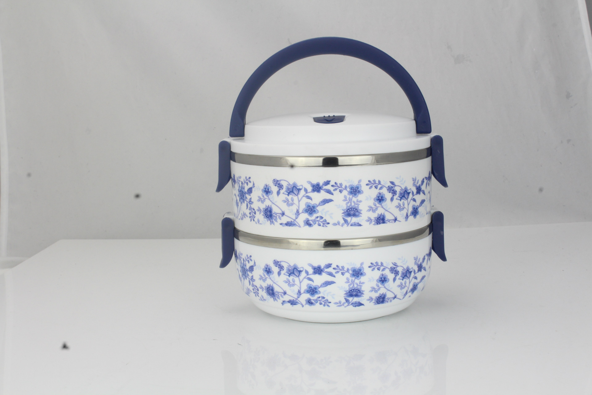 厂家直销不锈钢青花瓷饭盒