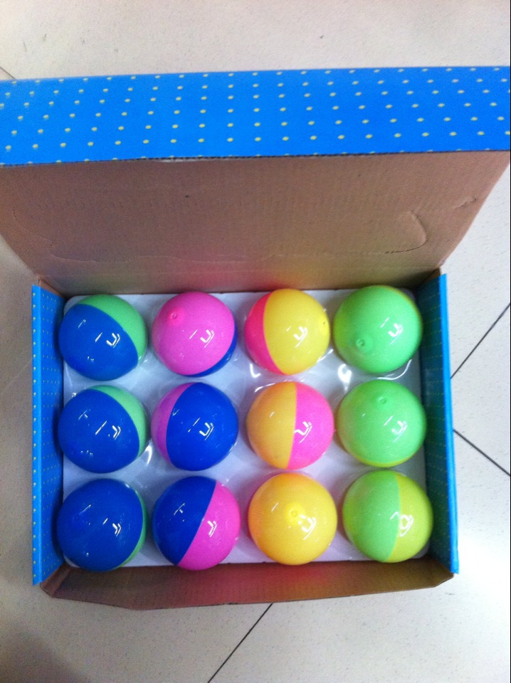 5cm闪光双色发光大号水晶弹力球跳跳魔术变色球批发