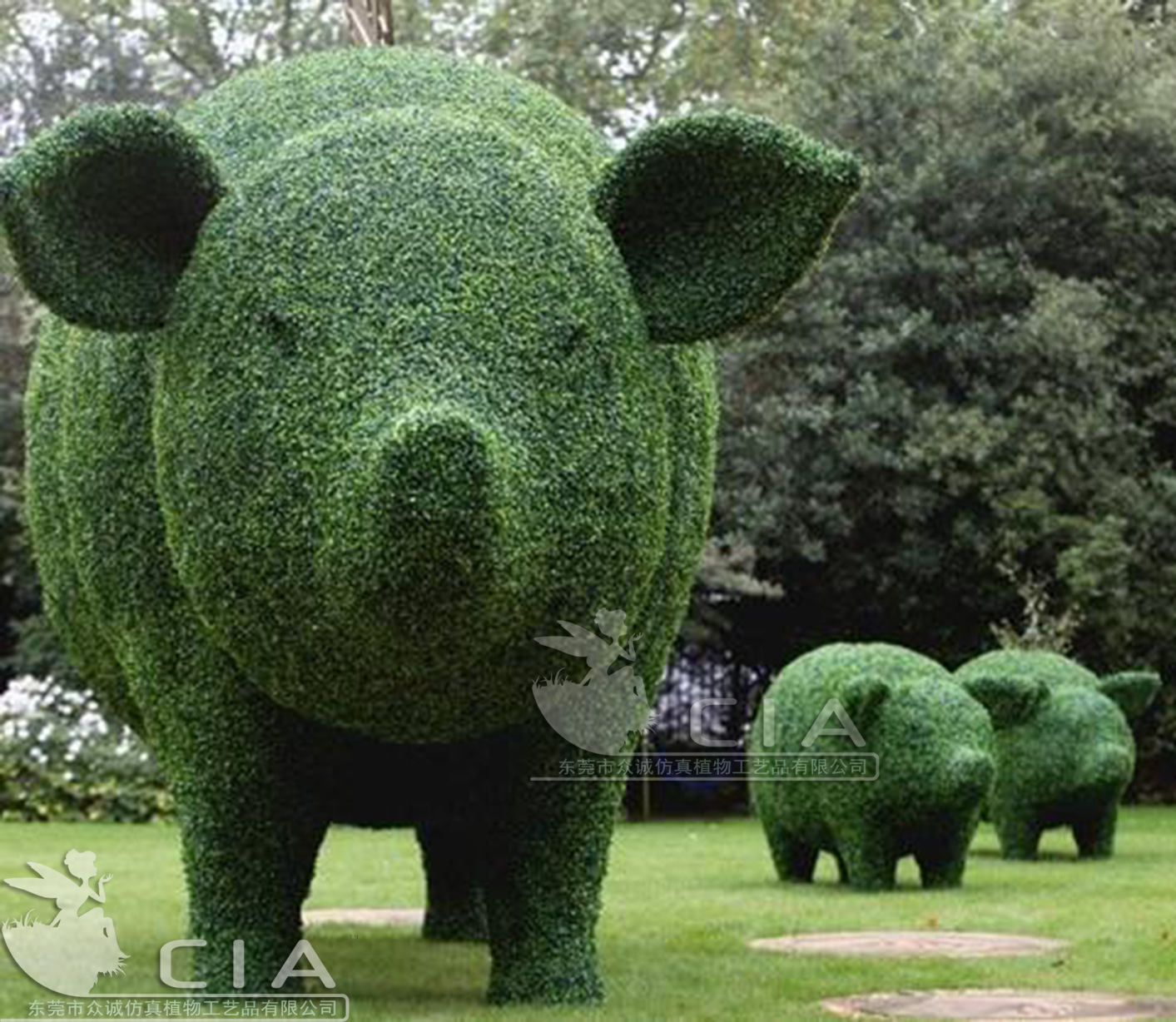 cia-呆萌猪造型 规格 高:大120cm高,中80cm,小60cm 组合 仿真植物