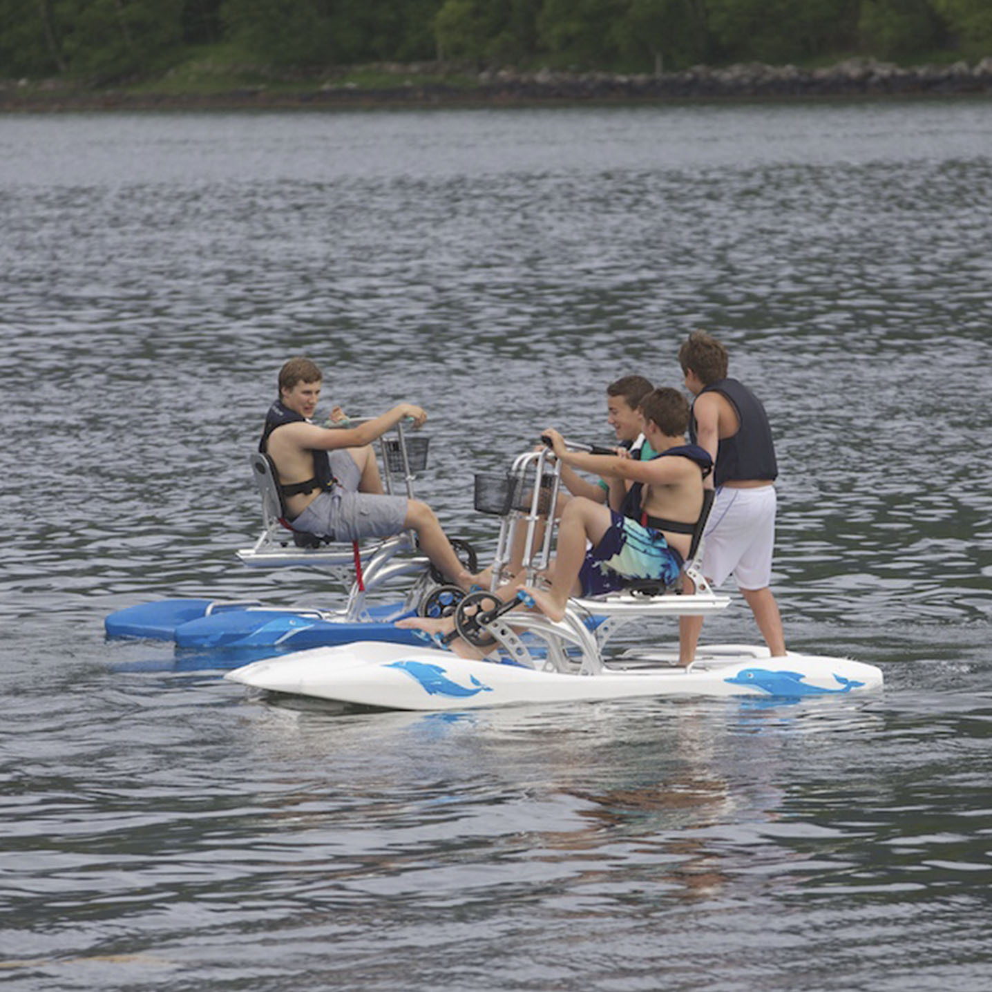 【质量可靠】雪明双人水上脚踏车水上自行车 双人脚踏车