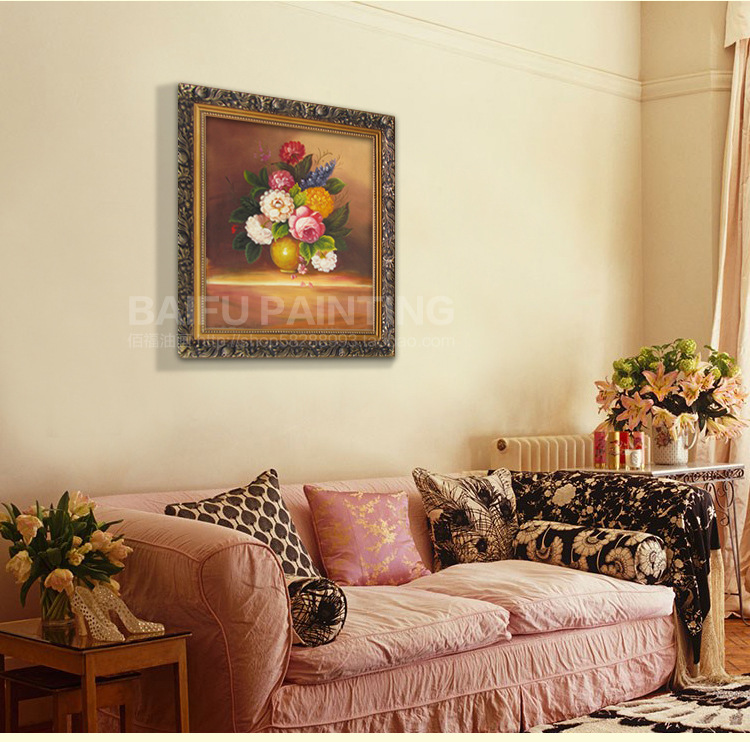 欧式纯手绘油画家居客厅装饰画餐厅玄关挂画